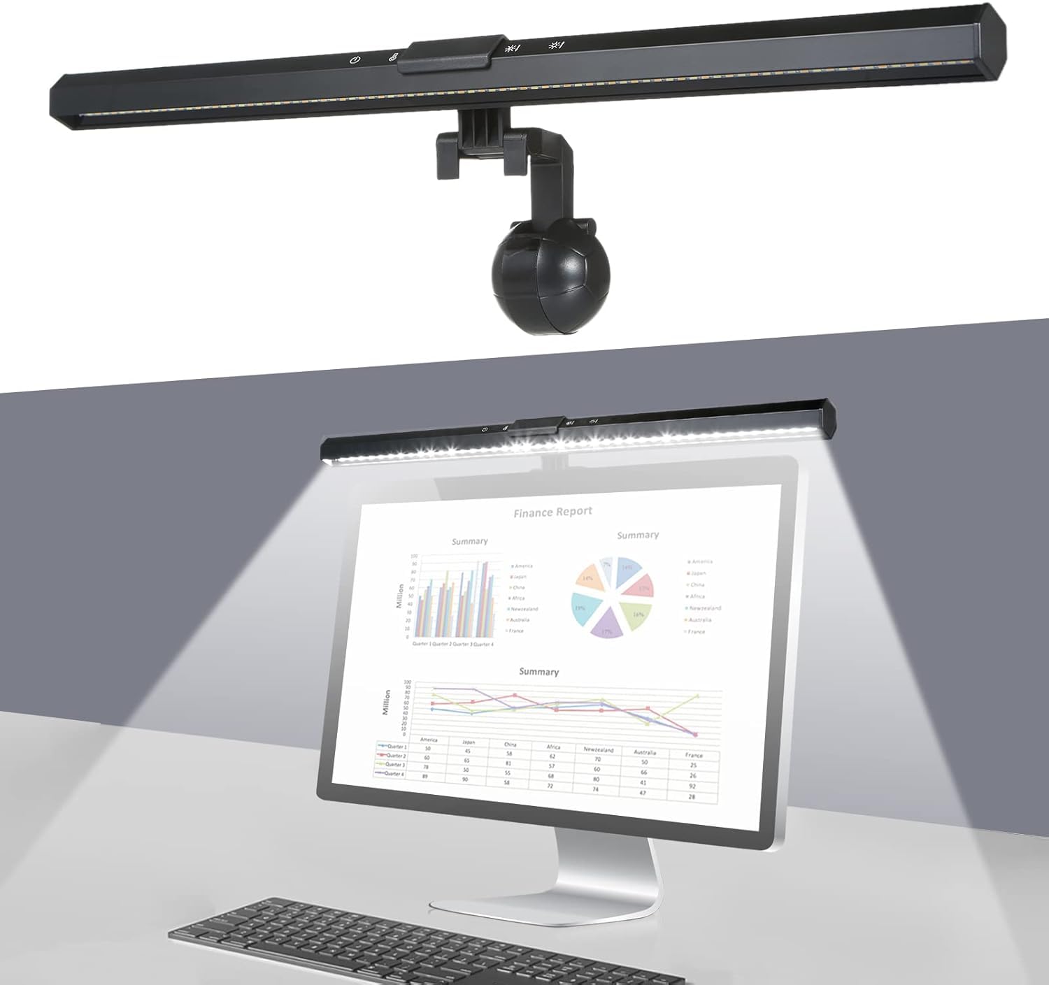 yantralay 40 Cms/16 inch Monitor Light, Touch Control USB-Powered LED Lamp for Computer, 10-Level Dimmable with 3 Color Modes, IP44 Waterproof e-Reading & Gaming Desk Light for PC Monitor-image-37