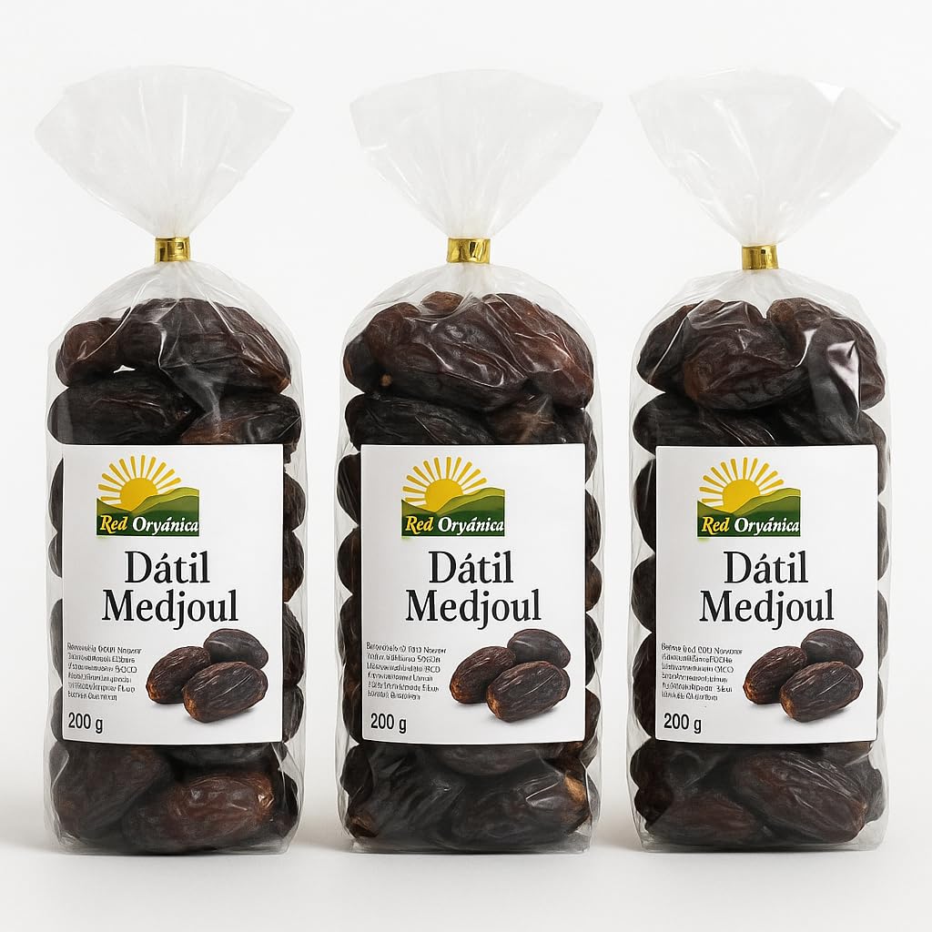 Pack 3x Dátil Medjool 200g – Dátiles Naturales | Red Orgánica | Snack Saludable Rico en Fibra, Potasio y Energía | Sin Azúcares Añadidos