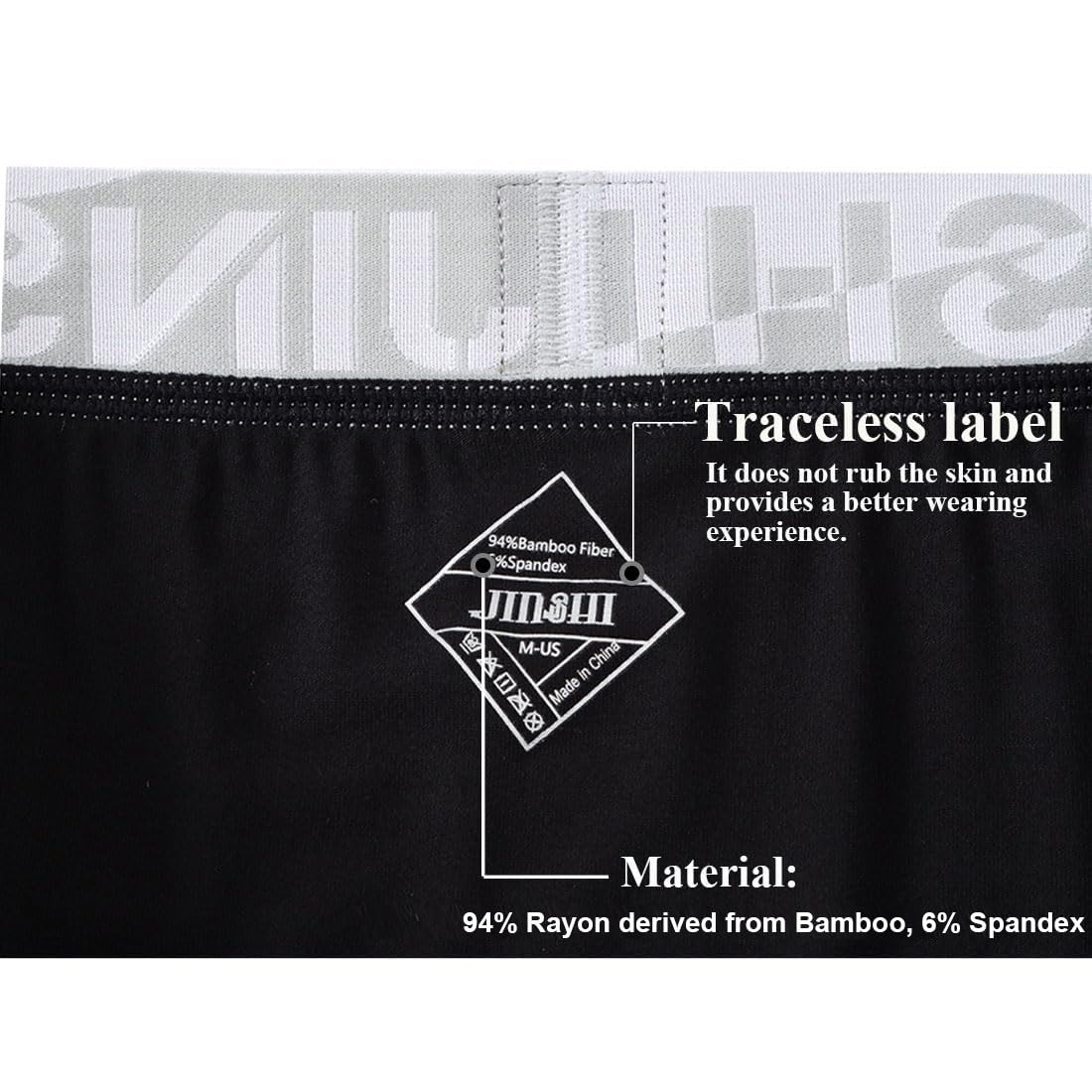 JINSHI Calzoncillos tipo bóxer de rayón de bambú para hombre, 942M06*3 unidades, X-Large