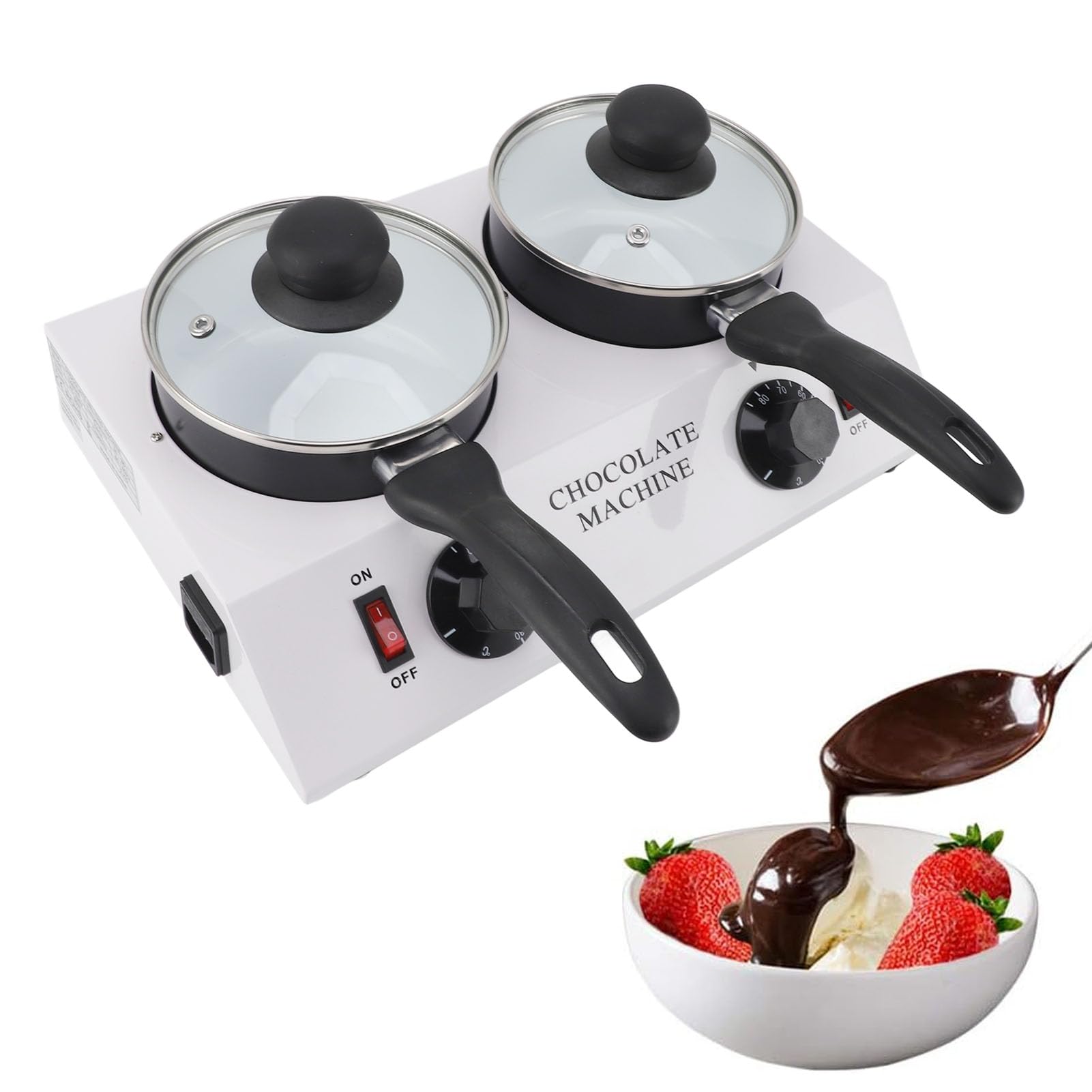 Chocolate Melting Machine Constant Temperature Aluminum Non Stick Manual Chocolate Machine 2kg for DIY chocolate makers and dessert shops (US Plug 110v)