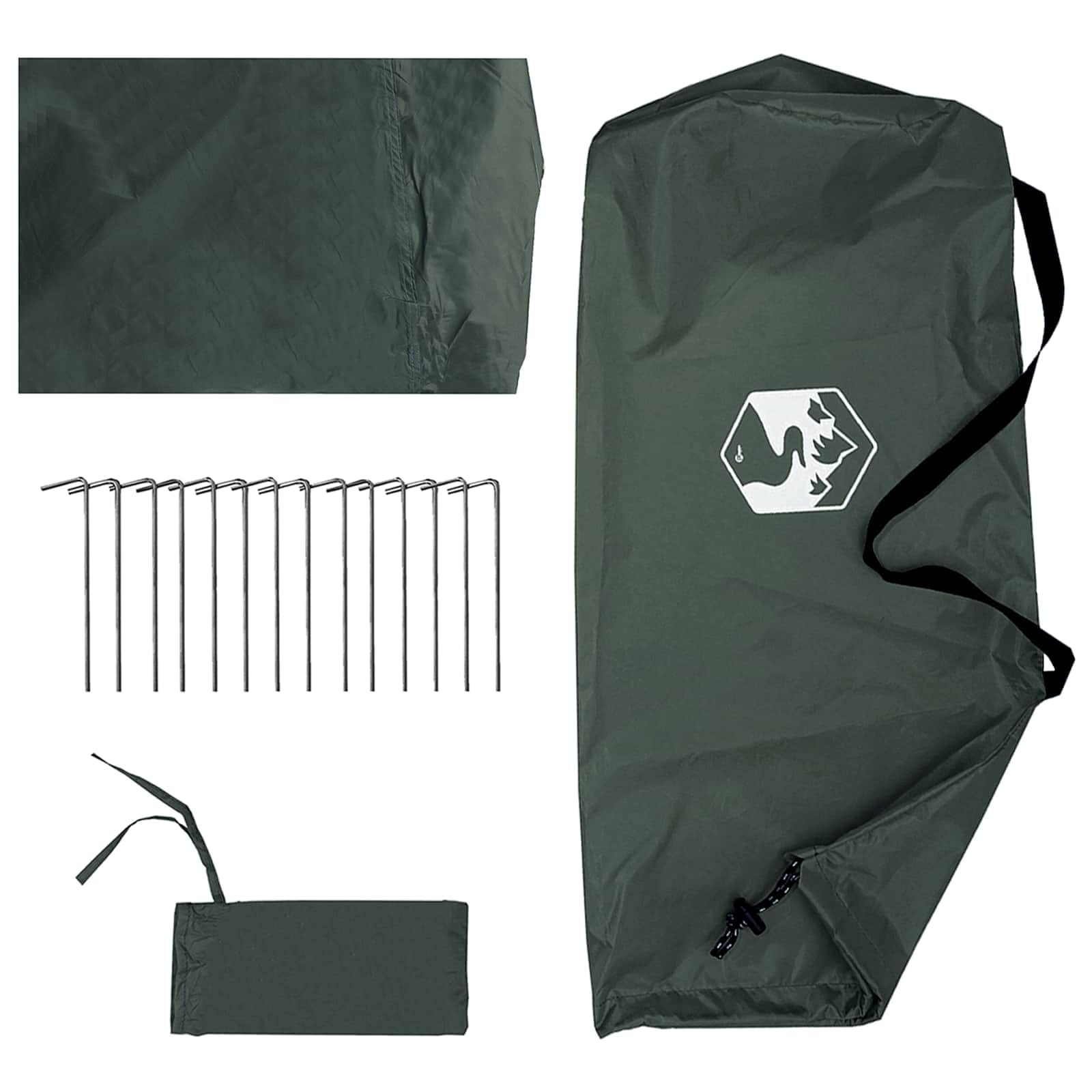 Camping-Tarp mit Mesh-Wänden 270x210x210 cm Pavillon für Garten und Camping Braun Grau Polyester-Dach Stahlrahmen Zelt mit Reißverschlusstür und Abspannseilen