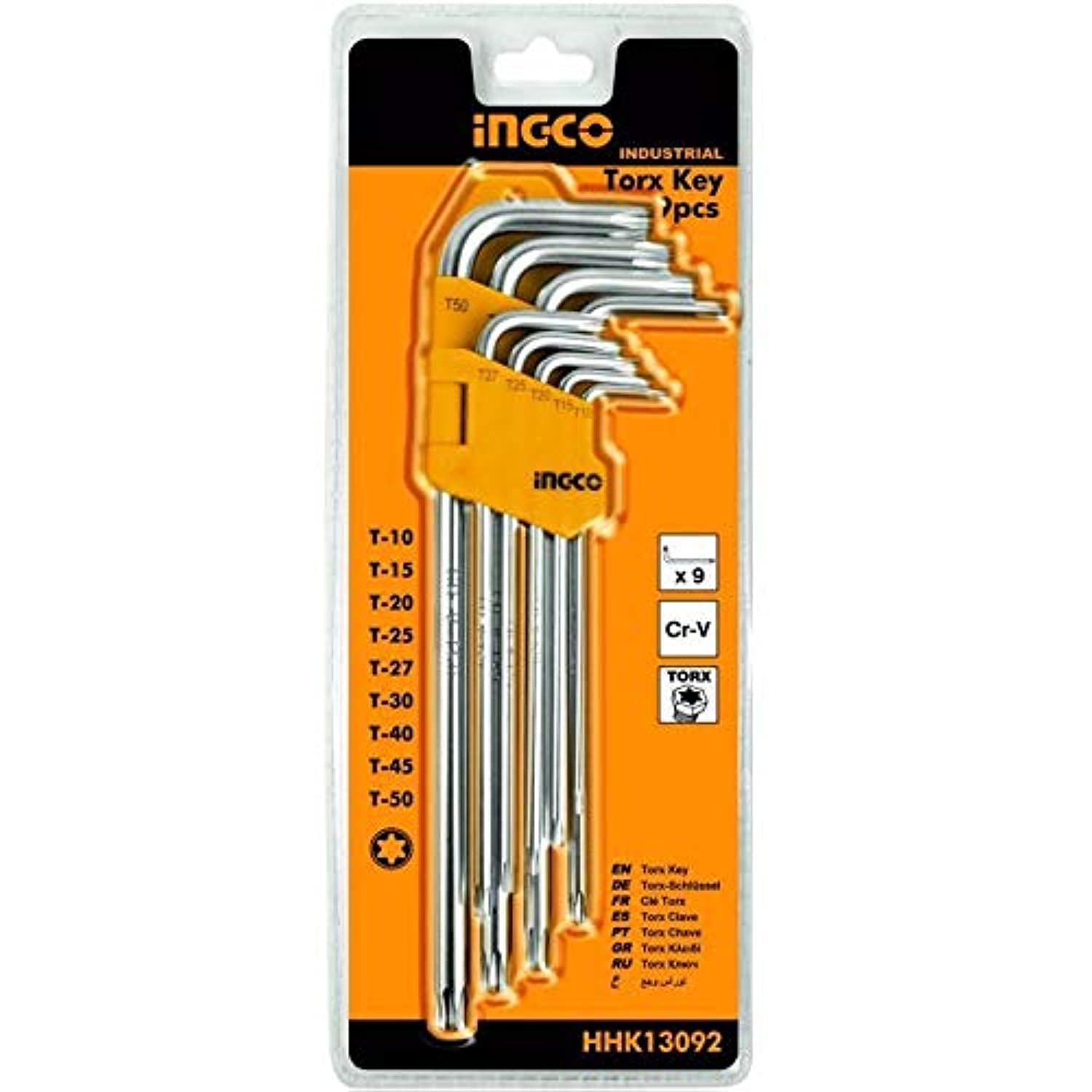 Amazon.com: INGCO Llave hexagonal (Torx) 9 piezas Torx Juego de