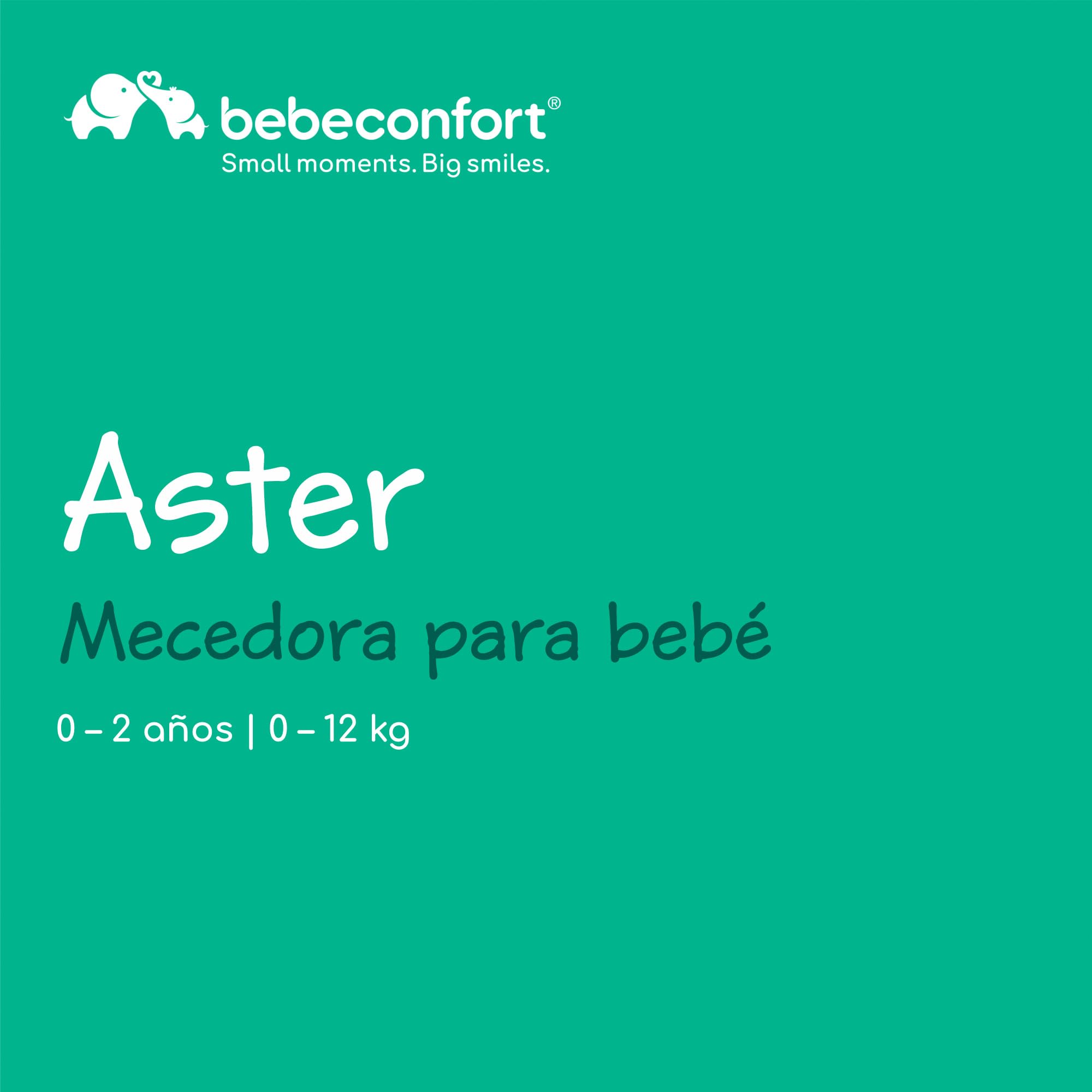 Bebeconfort Aster, Hamaca Bebé, 0–2 años, Ligera (2,7 kg), Portátil, Ultracompacto Plegable, Respaldo Regulable, Arco de Juguetes Extraíble, Arnés de 3 puntos, Modo Fijo, Tinted Graphite