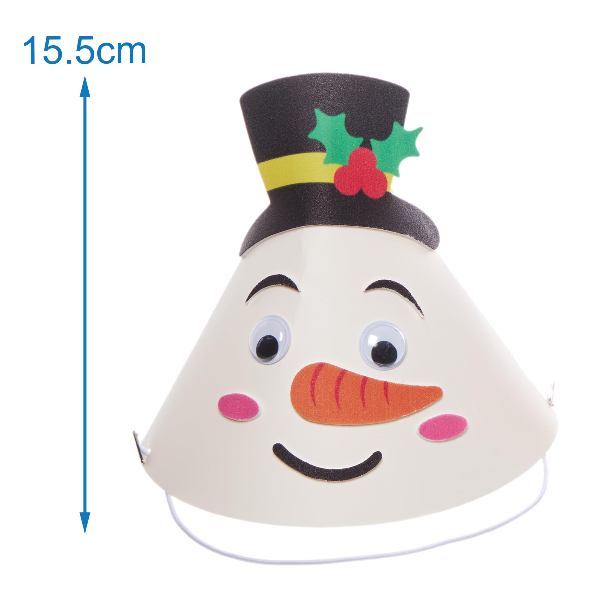 Baker Ross FX704 Christmas Cone Party Hat Kits - Pack of 6, Christmas Party Accessories for Kids, Mixed, 15.5 cm - Image 4