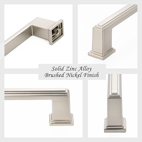 Vista 45 de Paquete de 10 tiradores de gabinete de 6-1/4 pulgadas, tiradores negros mate para gabinetes, accesorios de cocina negros para gabinetes, cajones