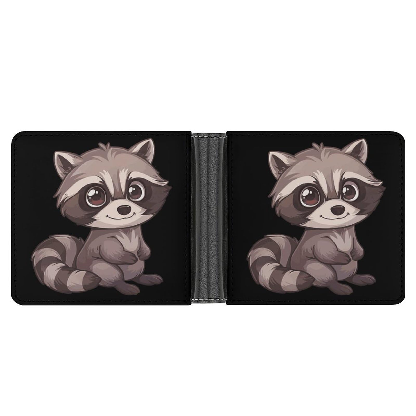 Raccoon Funny Men's Slim Bifold Wallet with Multiple Card Slots Front Pocket Purse