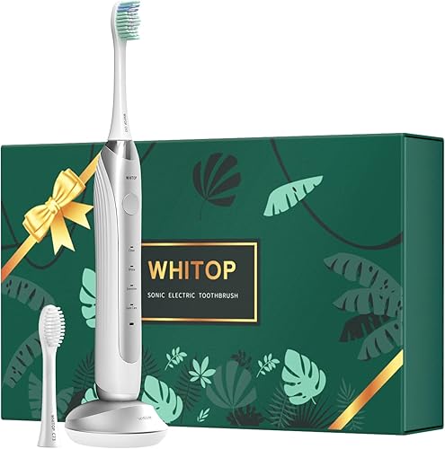 Miniatura 1 de WHITOP CD-01 Pro Sonic Cepillo de dientes eléctrico para adultos carga inalámbrica recargable con 2 cabezales de cepillo 4 modos sensor de presión