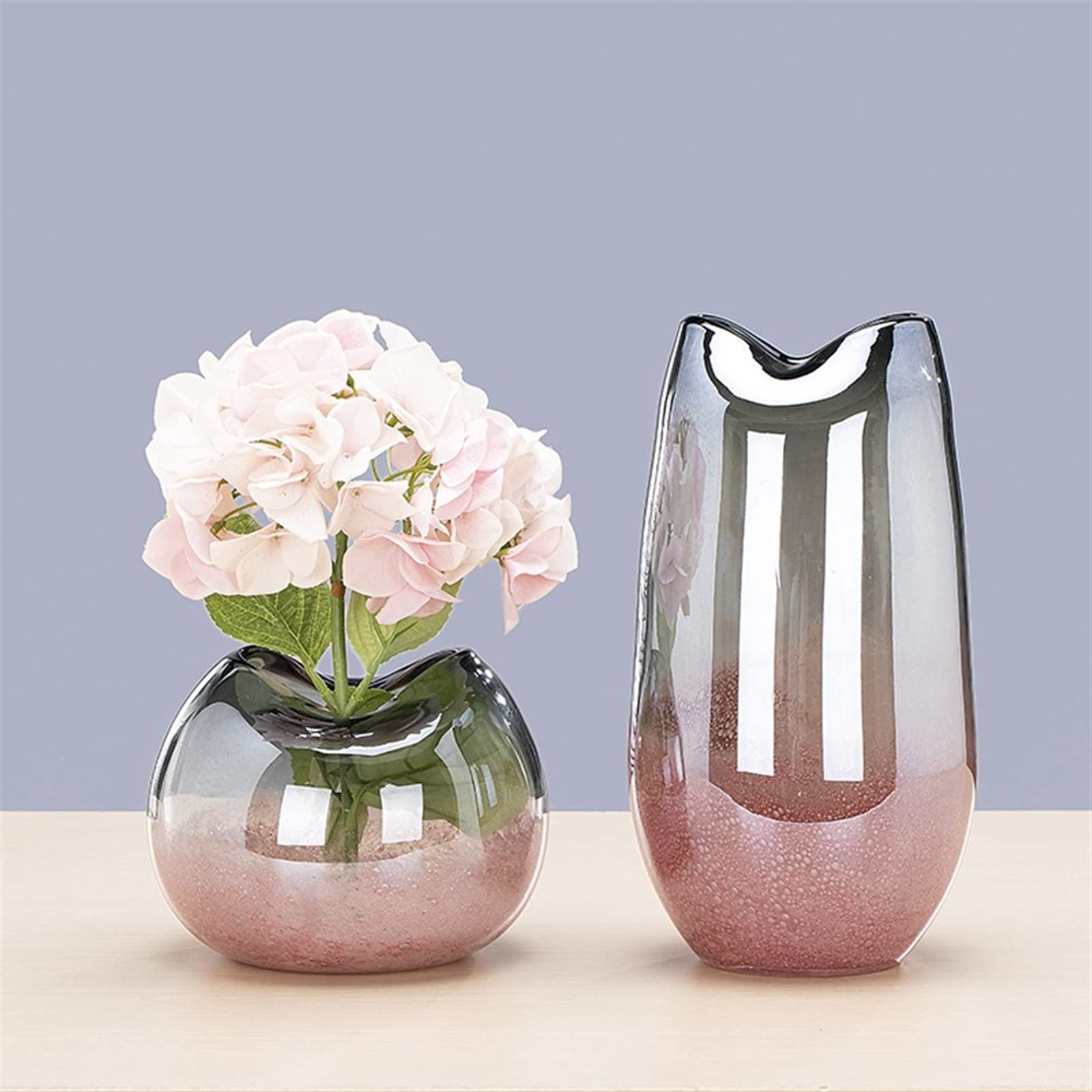 Vases Décoratifs Vase en verre moderne simple, salle modèle de luxe léger, décoration douce, décoration de salon, arrangement de fleurs de table, articles de fleurs en verre créatifs Vase de Fleurs (