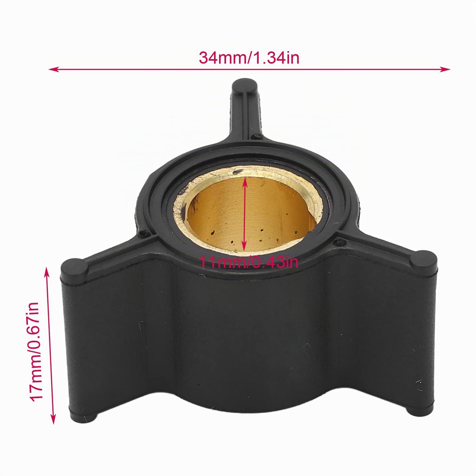Girante della Pompa Dell'acqua a 3 Pale 433935 Sostituzione della Girante della Pompa Dell'acqua del Motore Fuoribordo per Motori Fuoribordo Evinrude 2 Tempi 2HP 3HP 4HP