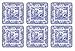 Pimpernel Blue Italian Coasters - Set of 6 (4” x 4”), Cork Backing, Elegant Blue Italian Design, Protects Furniture from Water Rings & Scratches, Easy to Clean, Great for Entertaining or Daily Use