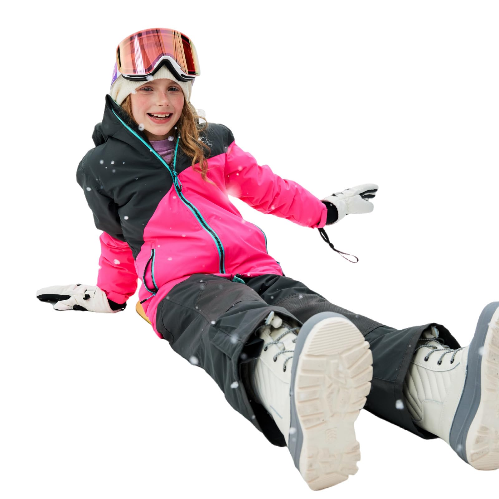 SMONTY Kids Snowsuit for Girls Boys Winter Ski Jacket & Pants Set Hooded Set Windproof Waterproof Warm