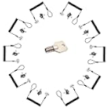 LORADAR 10Pack Laptop Security Cable Lock 6.2Feet Retractable Cable Lock for Laptops, Monitor & Other Devices (Keyed Different+Master Key)