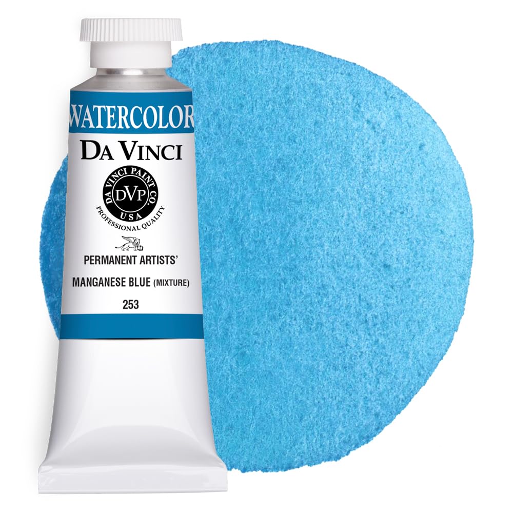 DA VINCI PAINTS Professional Artist Watercolor Paint, Manganese Blue (Mixture), 37mL
