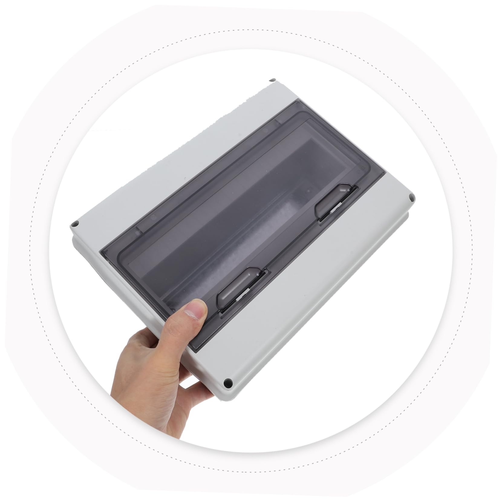 Caja Eléctrica De Distribución 12 Vías Ip65 Con Ventana Transparente, Riel Din 35 Mm Estándar, Caja De Protección Para Disyuntores, Para Carga Doméstica e Industrial, Montaje Superficial