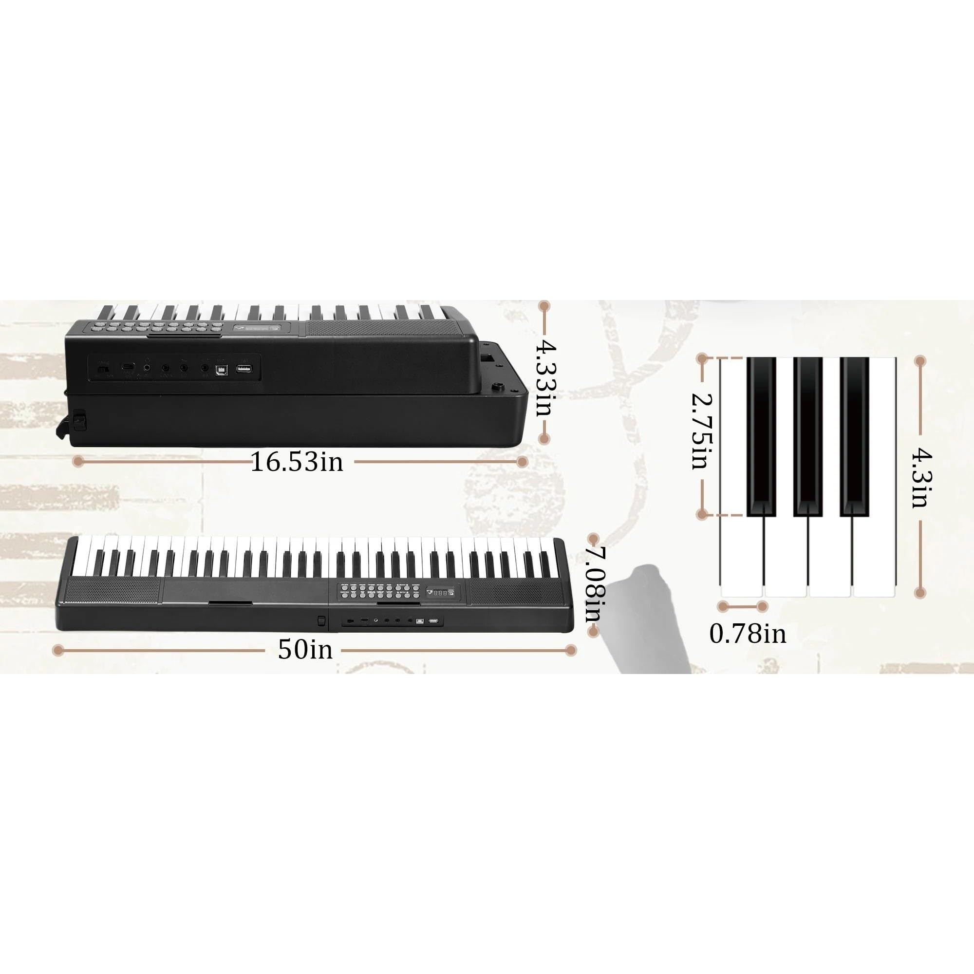 Profesjonalne Pianino Elektroniczne Przenośne Pianino Składane Z 61 Klawiszami 1000 Tonów 150 Utworów Demonstracyjnych
