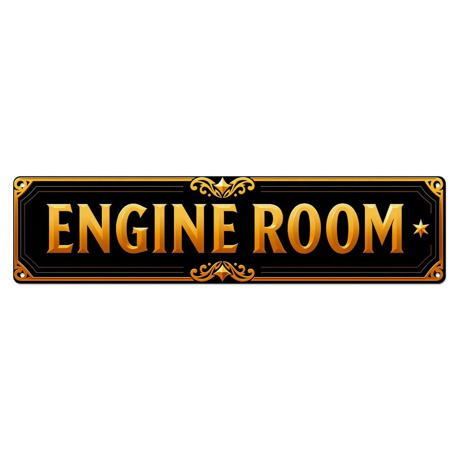 Golden Ornate Frame Text Design_2 Tin Sign Vintage Metal Poster Retro Bar, Home, Man Cave, Kitchen, Laundry Room Wall Art Decor Gift 4x16 Inch