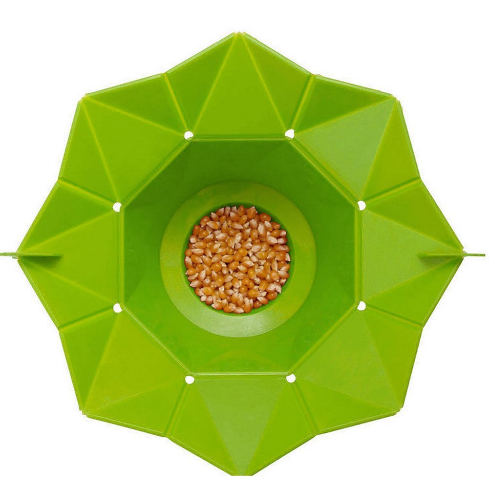Palomitas de maíz para microondas, cuenco de silicona plegable, máquina de palomitas de maíz de aire caliente, máquina saludable, no necesita aceite, sin BPA y PVC (verde) 3