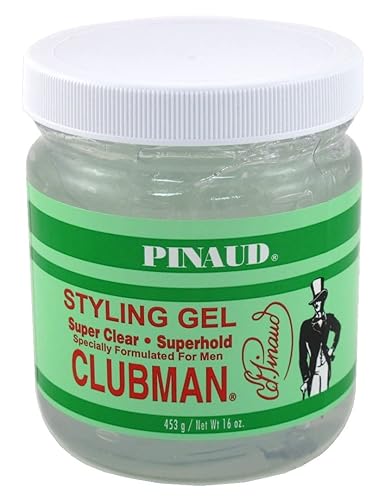 Clubman Pinaud Super Clear Styling Gel Super Hold, 16 onzas (paquete de 2)