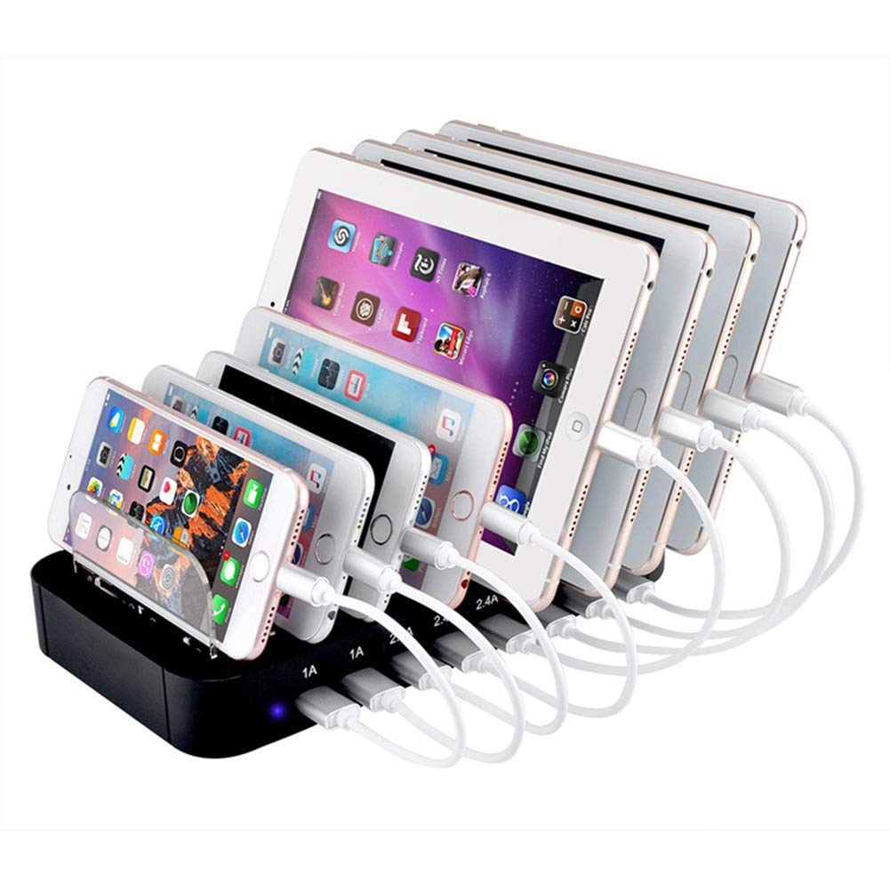 Stazione di Ricarica USB, Multi Caricatore per Smarthone &Tablet
