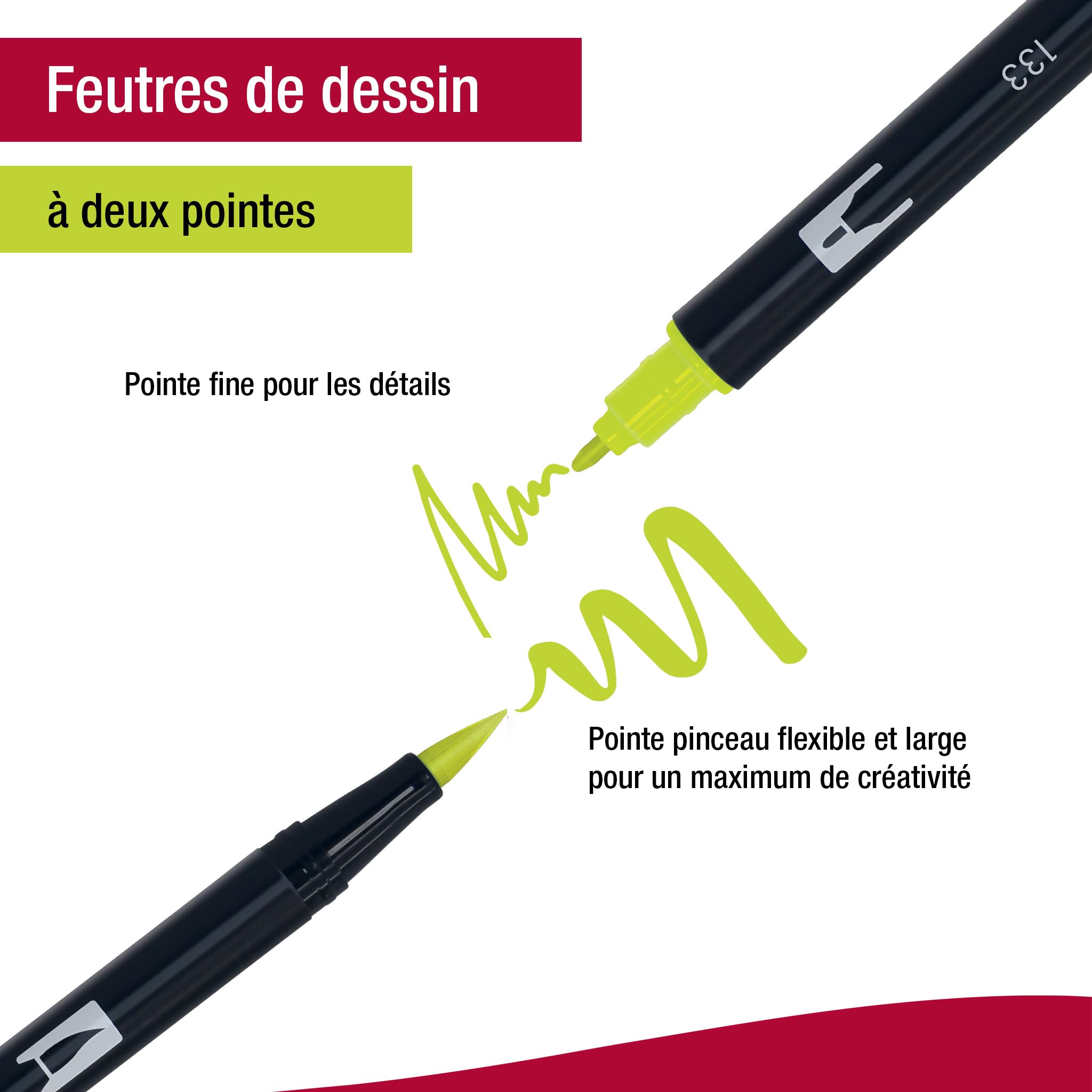Tombow ABT-18P-6 Lot de 18 feutres pinceau ABT à deux pointes, couleurs paysage ABT-18P-6