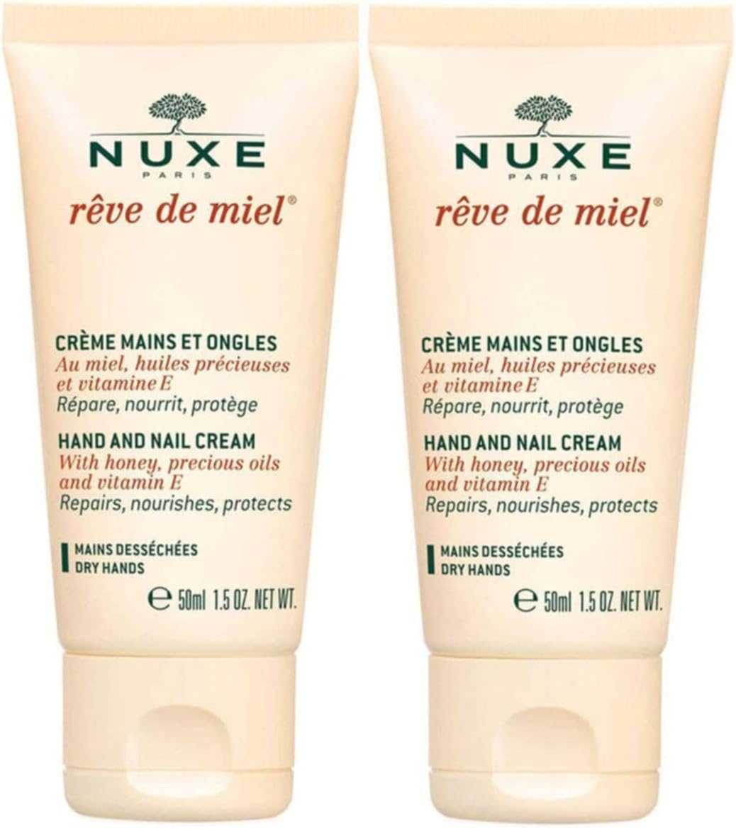 – Nuxe Honey Dream Hand And Nail Cream For Women, 2 x 50 ml