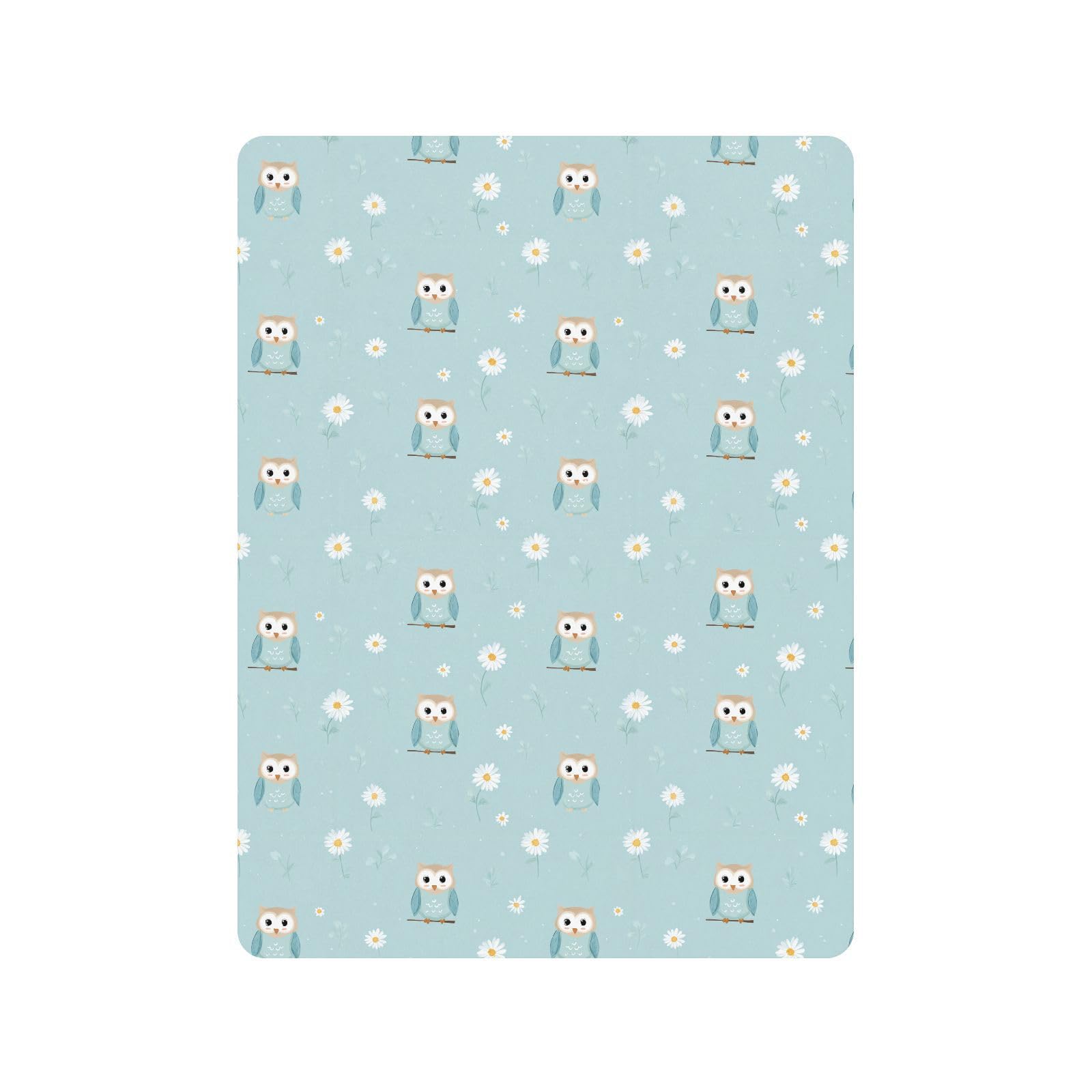 Sábanas de algodón para cuna de bebé, ultrasuaves, lindas, búhos, margaritas, flores, para guardería, 1 paquete de cuna para ni?o 52 x 28 pulgadas