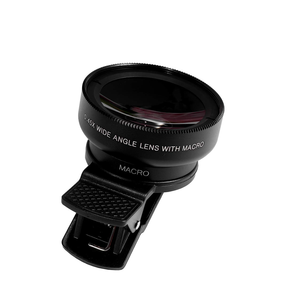 2 in 1 Phone Camera Lens Wide Angle Macro Lens Outer Mobile Phone Lens for Smartphone (Black)