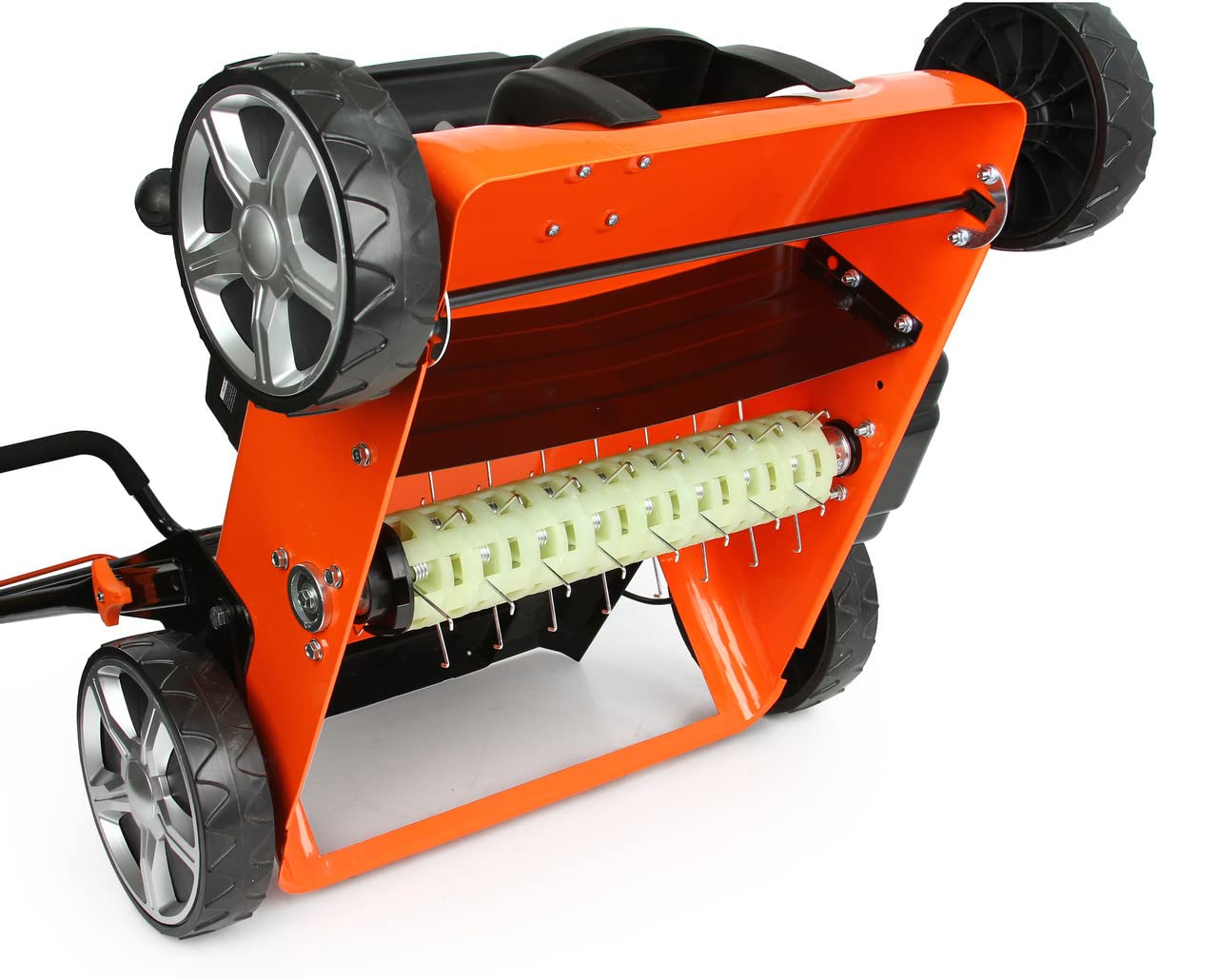 IMJ-Global Aireador 3 en 1 escarificador 5 CV de explosión 196 cc 3,8 kW Motor 4 tiempos gasolina para césped | 2 rodillos intercambiables | 8 niveles de ajuste en altura | cesta incluida
