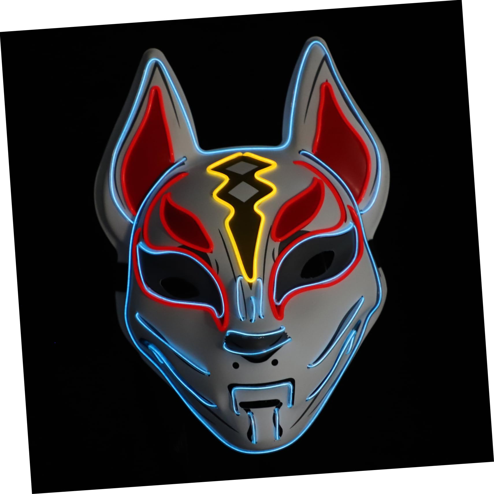 OATIPHO Themed Party Led Mask Glowing Masquerade Accessory Cosplay Animal Half Mask for Halloween Themed Gatherings Comfortable Design Elastic Band for All