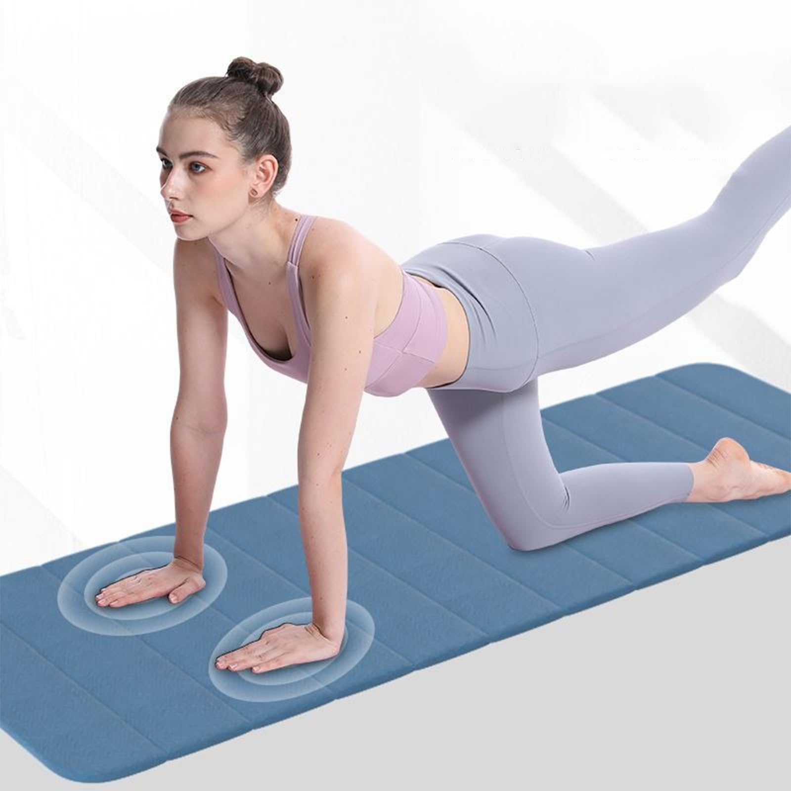 Doblable PortáTil Esterilla de Yoga Suave Antideslizante Ligera Esterilla Deporte Almohadilla Multifuncional RelajacióN Fitness Esterilla Entrenamiento para Viajes MeditacióN