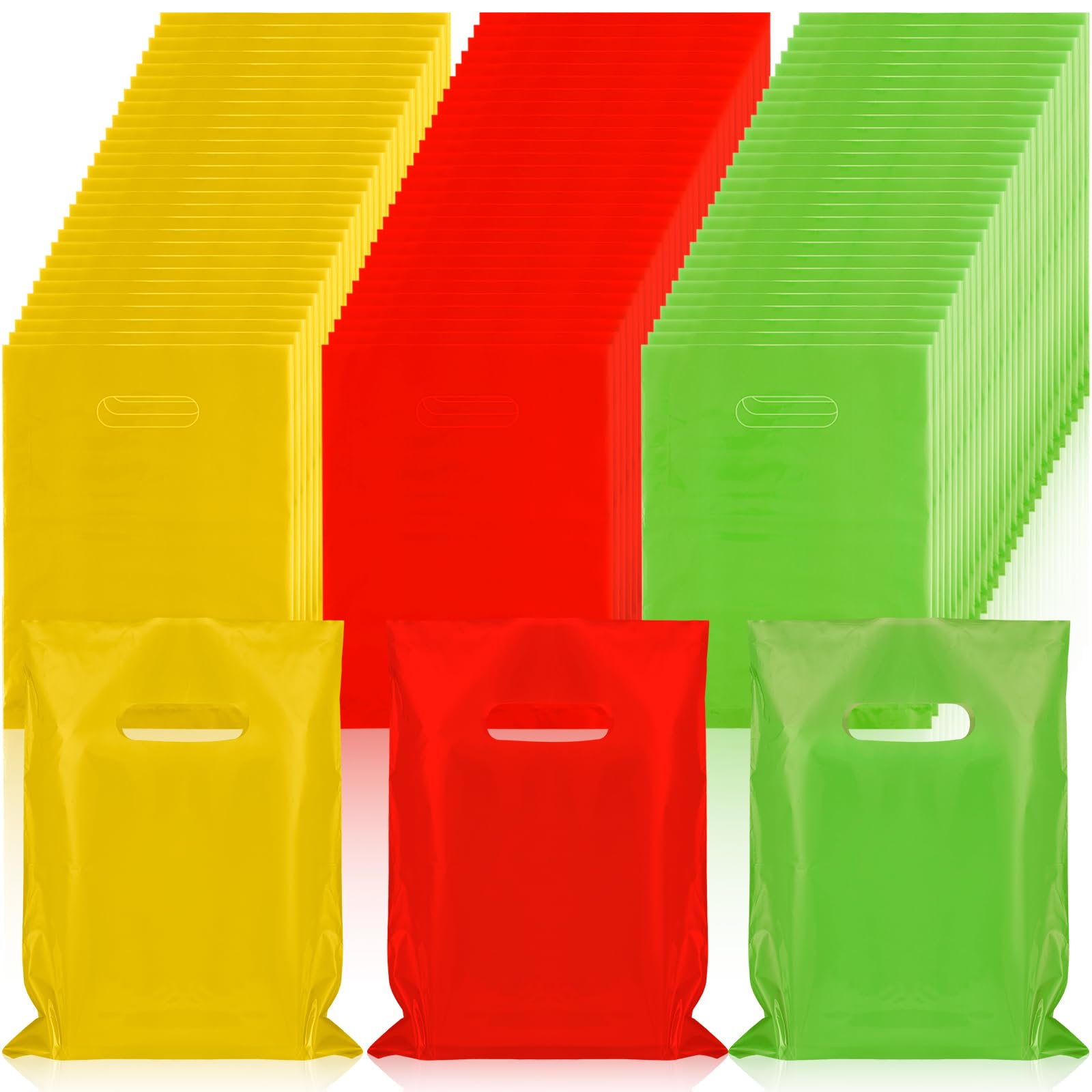 Janlaugh 300 Pcs Merchandise Bags with Die Cut Handle, 1.5 Mil 9 x 12 Inch Thick, Retail Bags, Plastic, for Shopping, Gift, Store, Customers, Boutique