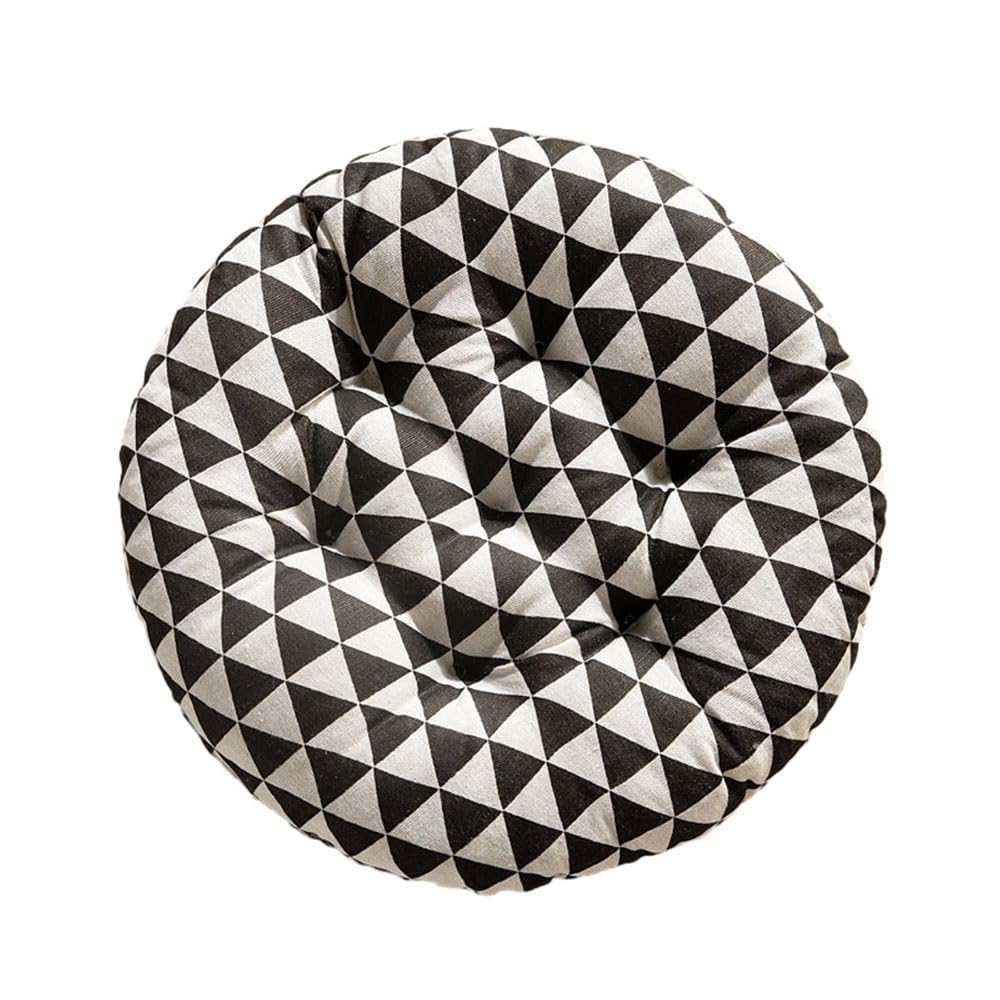DOTBUY-SHOP Chair Cushions, Non Slip Garden Chair Cushions Round Seat Pads Comfortable Chair Pads for Children, Adult Seat Cushions for Dining Chairs (50x50cm,black triangle)