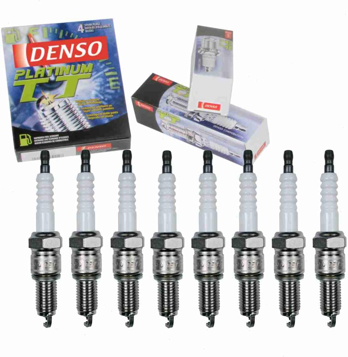 8 pc DENSO Platinum TT Spark Plugs compatible with Nissan D21 2.4L L4 1986-1989