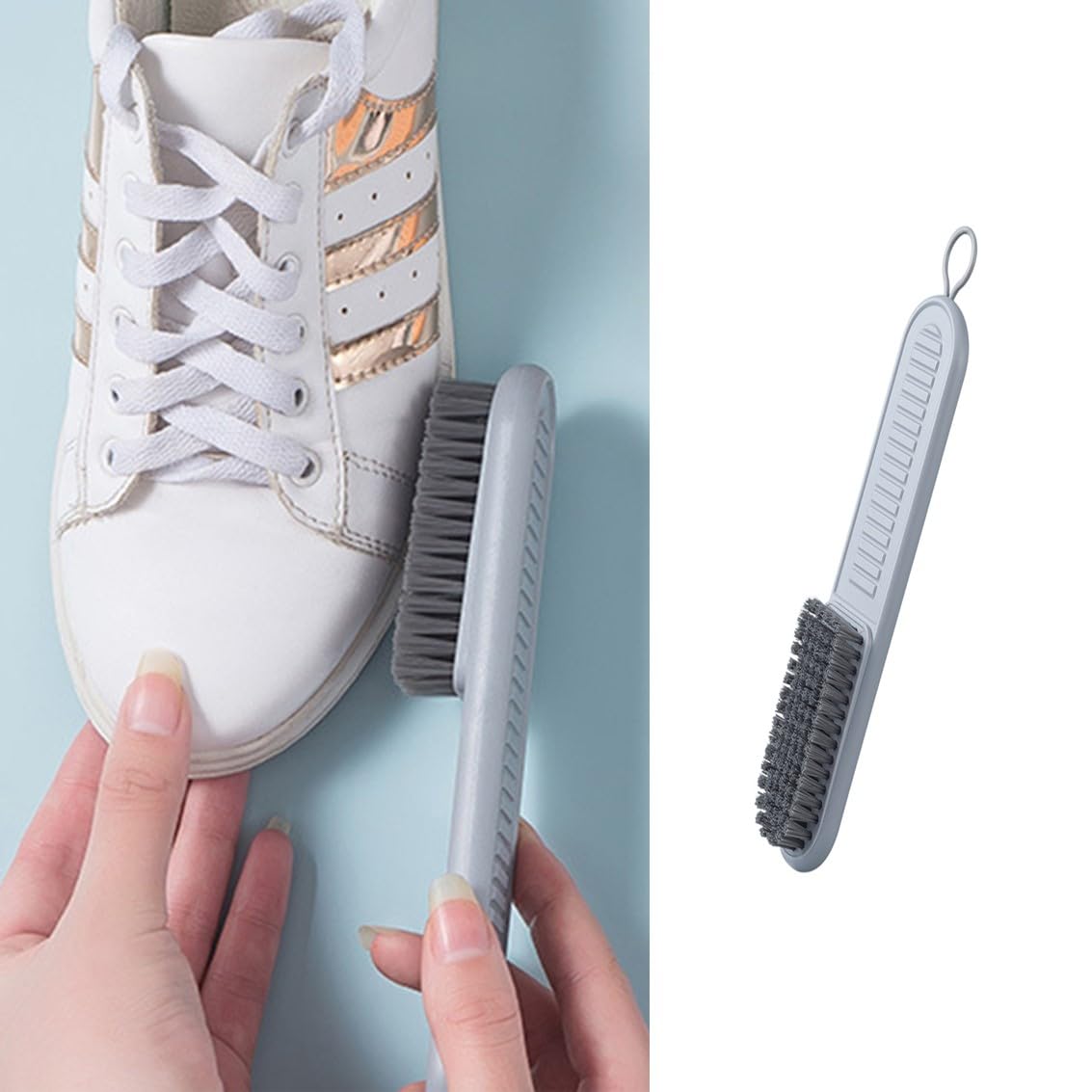 Scrubbing Brush Household Laundry Scrub Brush for Shoes Clothes Sneaker Portable Soft Plastic Cleaning Washing Brush,Easy To Grip Household Cleaning Brushes Tool for Countertops Bathtubs (Grey)