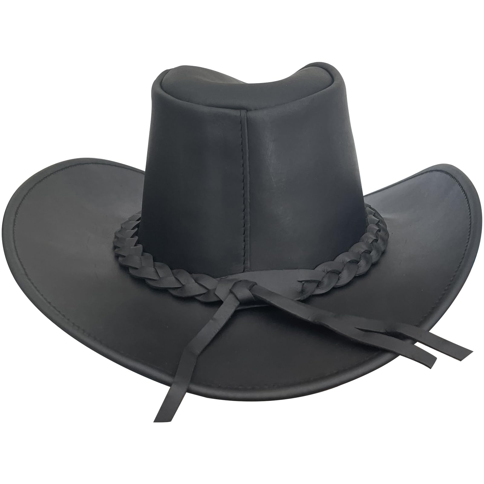 Pamposh Cowboyhut aus Leder für Herren, handgefertigt, formbar, breite Krempe, langlebig, Cowgirl-Outback-Hut