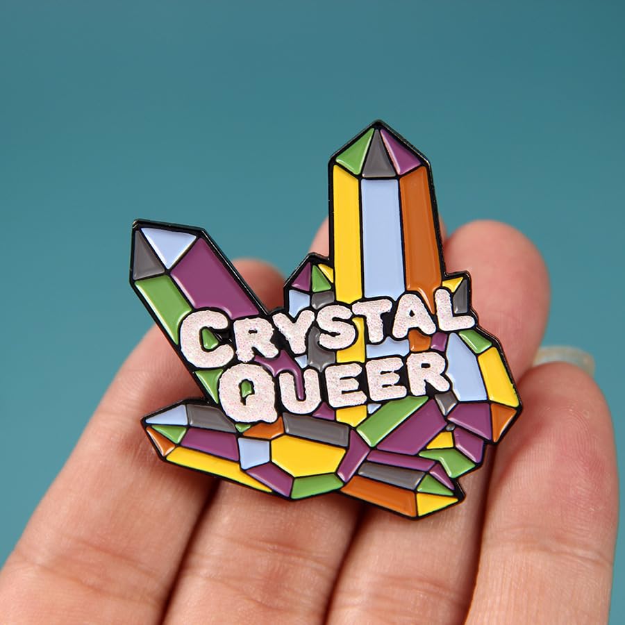 Image of Crystal Queer Enamel Pin LGBT Pride Badge Brooch For Backpacks