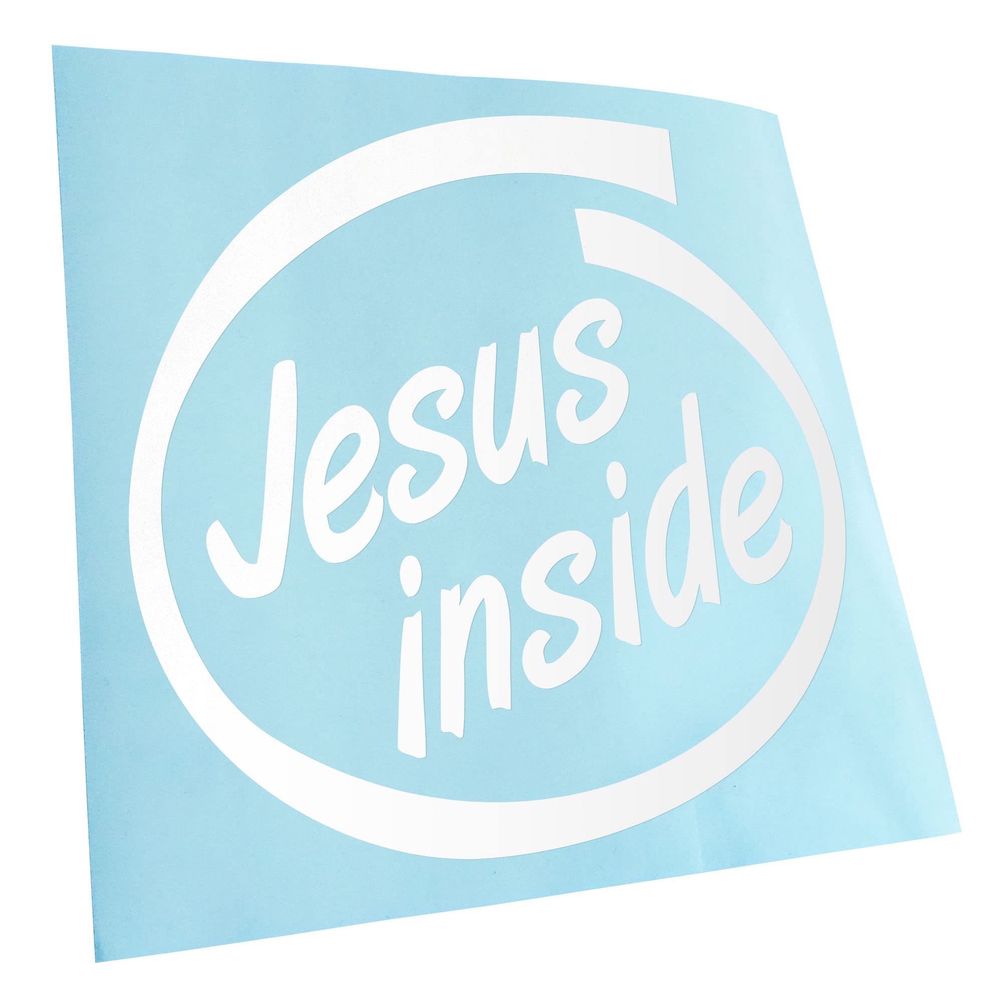 Kiwistar - Autocollant - Jésus Sur La Croix 14,5 X 10 Cm - Bleu - G10 - Pour Voitures, Vélos, Véhicules, Motos, Cyclomoteurs, Tuning, Vitres Arrière