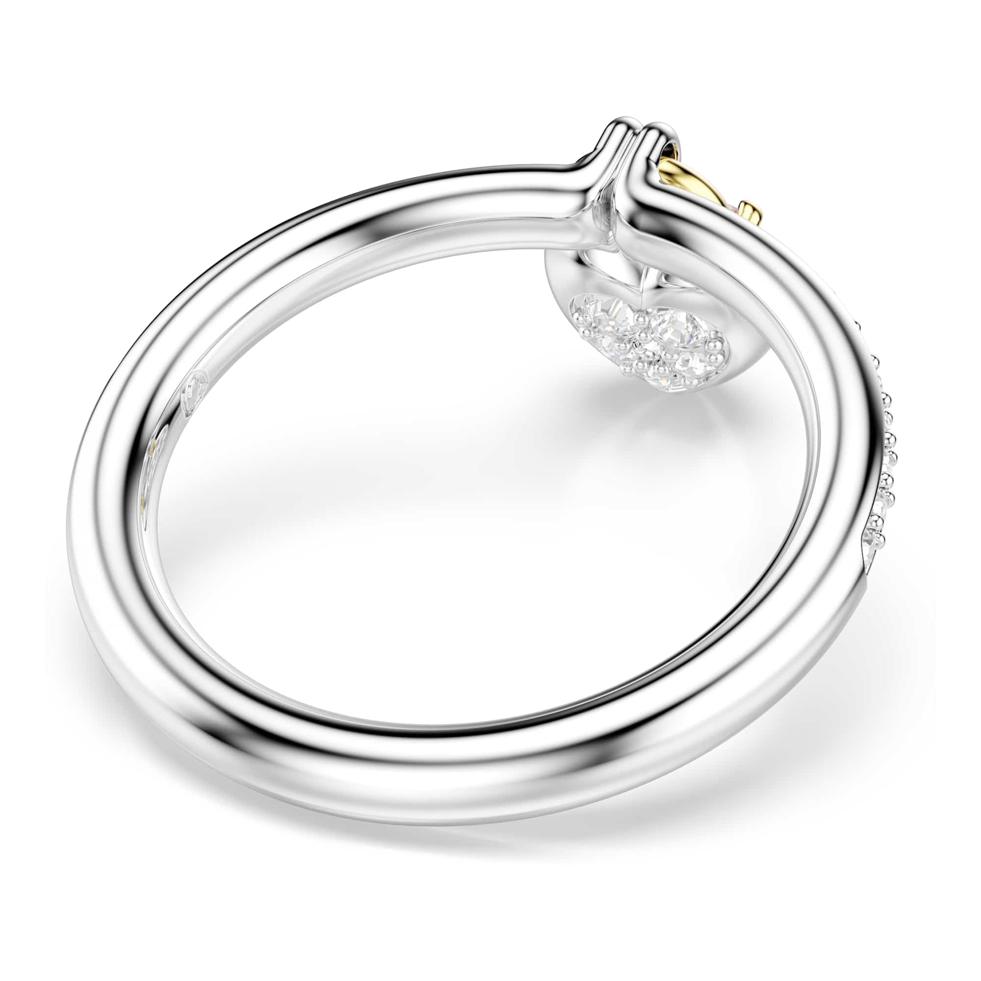 Swarovski Idyllia Collezione Anello con motivo, Tagli misti, Cuore, Rosa, Finitura in metallo misto