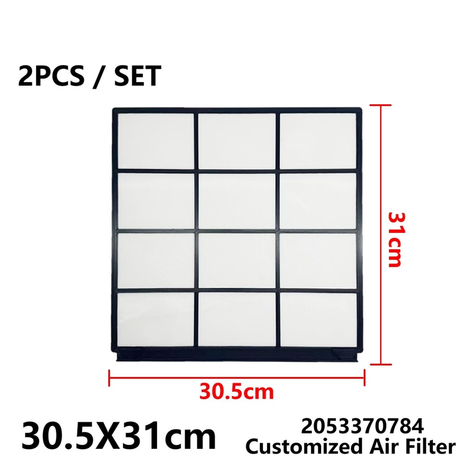 2 PZ/SET, Compatibile For Sharp, 30.5X31cm 2053370784 Filtro Aria Condizionata Personalizzato Tipo Split Singolo Aircond Parapolvere AY-35SFX-W