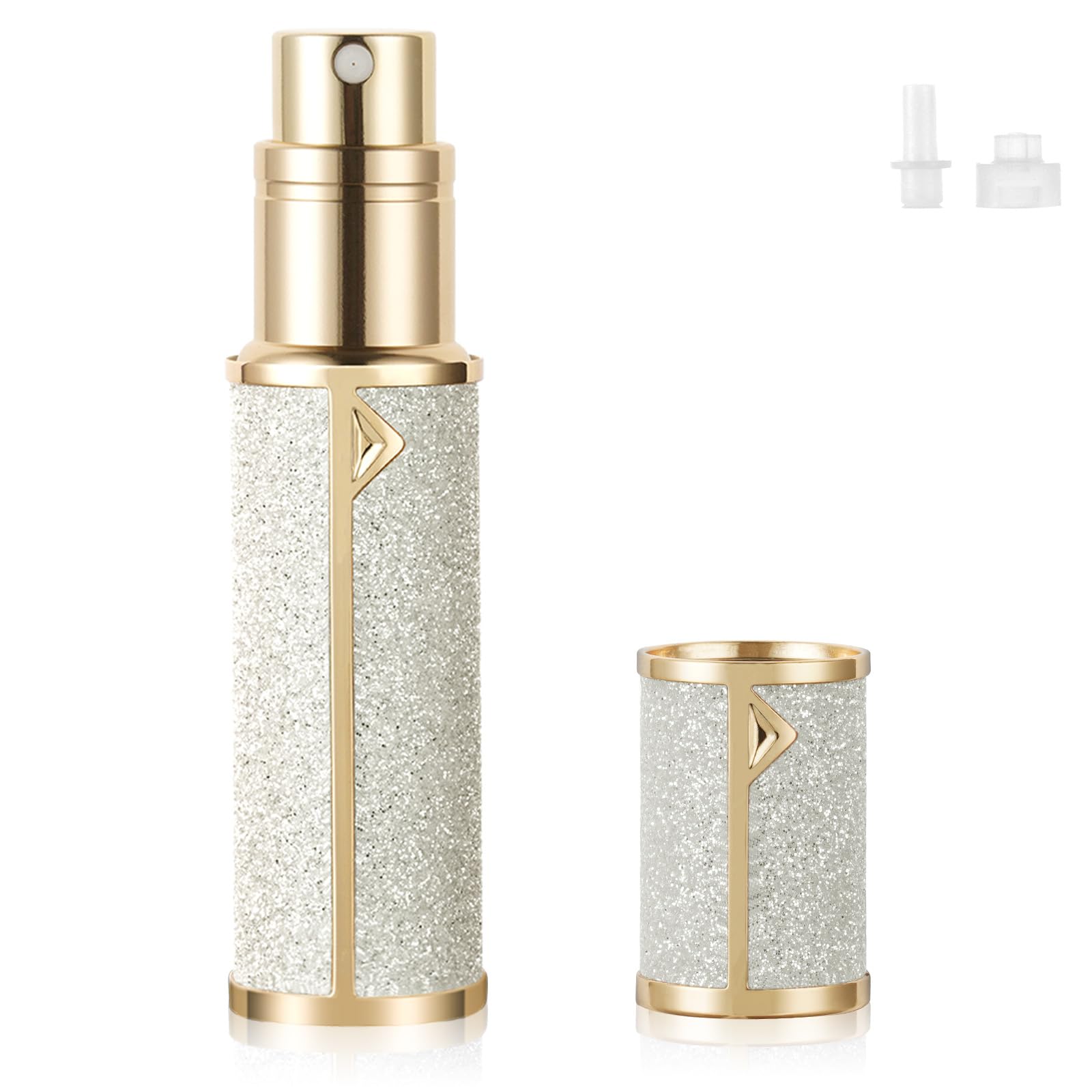 2 Flaconi Profumo Ricaricabili Da Viaggio 5ml - Set Rosa E Argento, Mini Atomizzatore Tascabile Anti-Peridta - 3