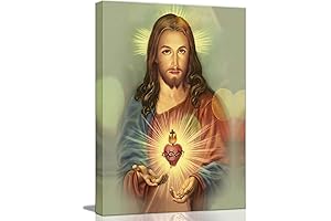12 by 16 inch Sacred Heart Of Jesus Framed Wall Art Decor...