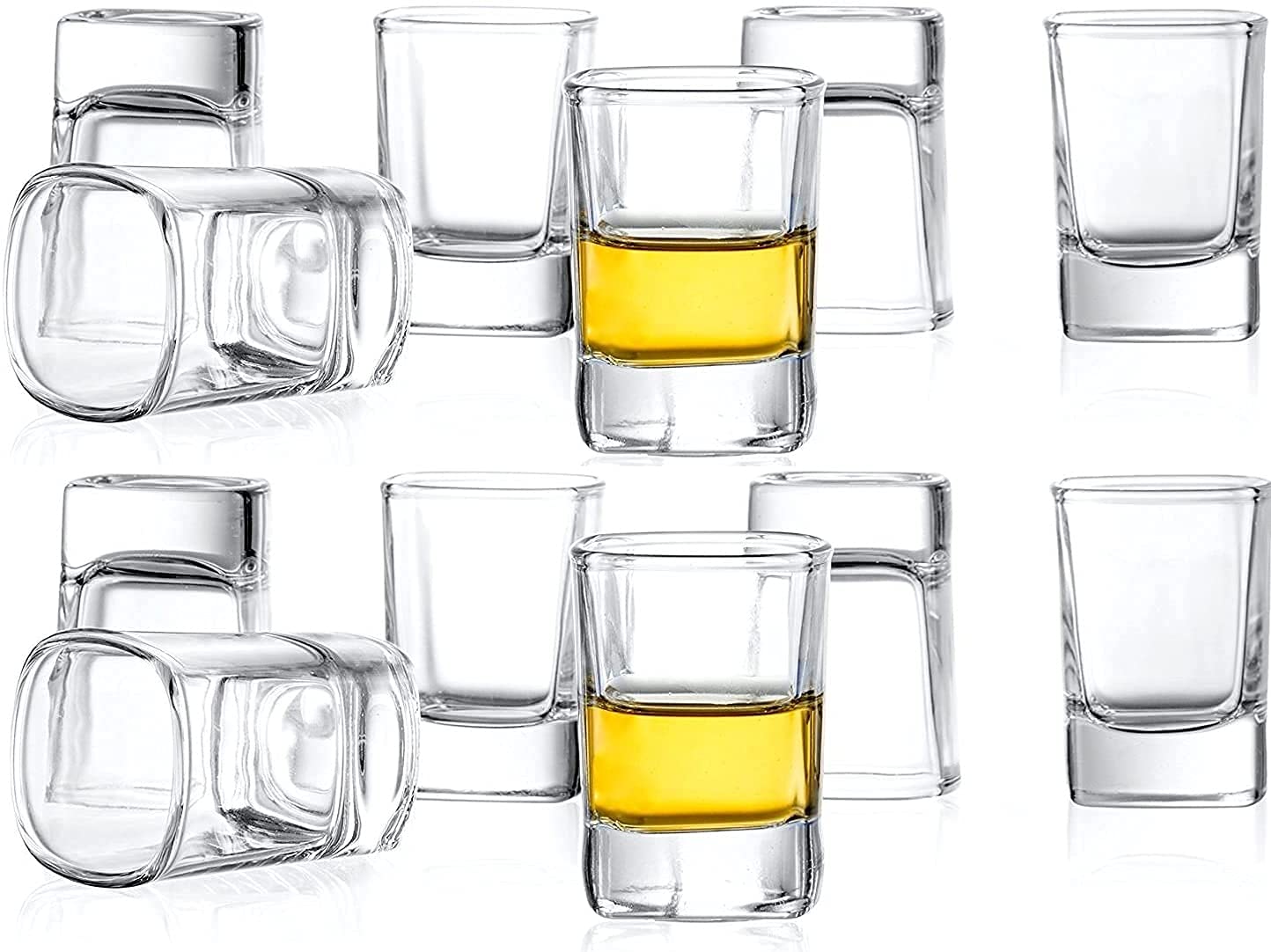 Premium Shot Glass Set with Heavy Base, 60 ML Square Shot Glasses, 6 Pack Clear Shot Glass (6) — Amazon image 12