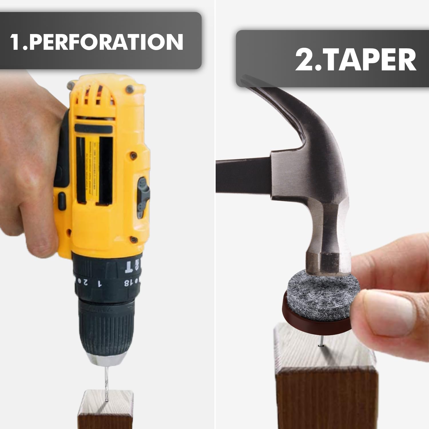 Lot De 24 Patins En Feutre Pour Meubles Avec Crochet