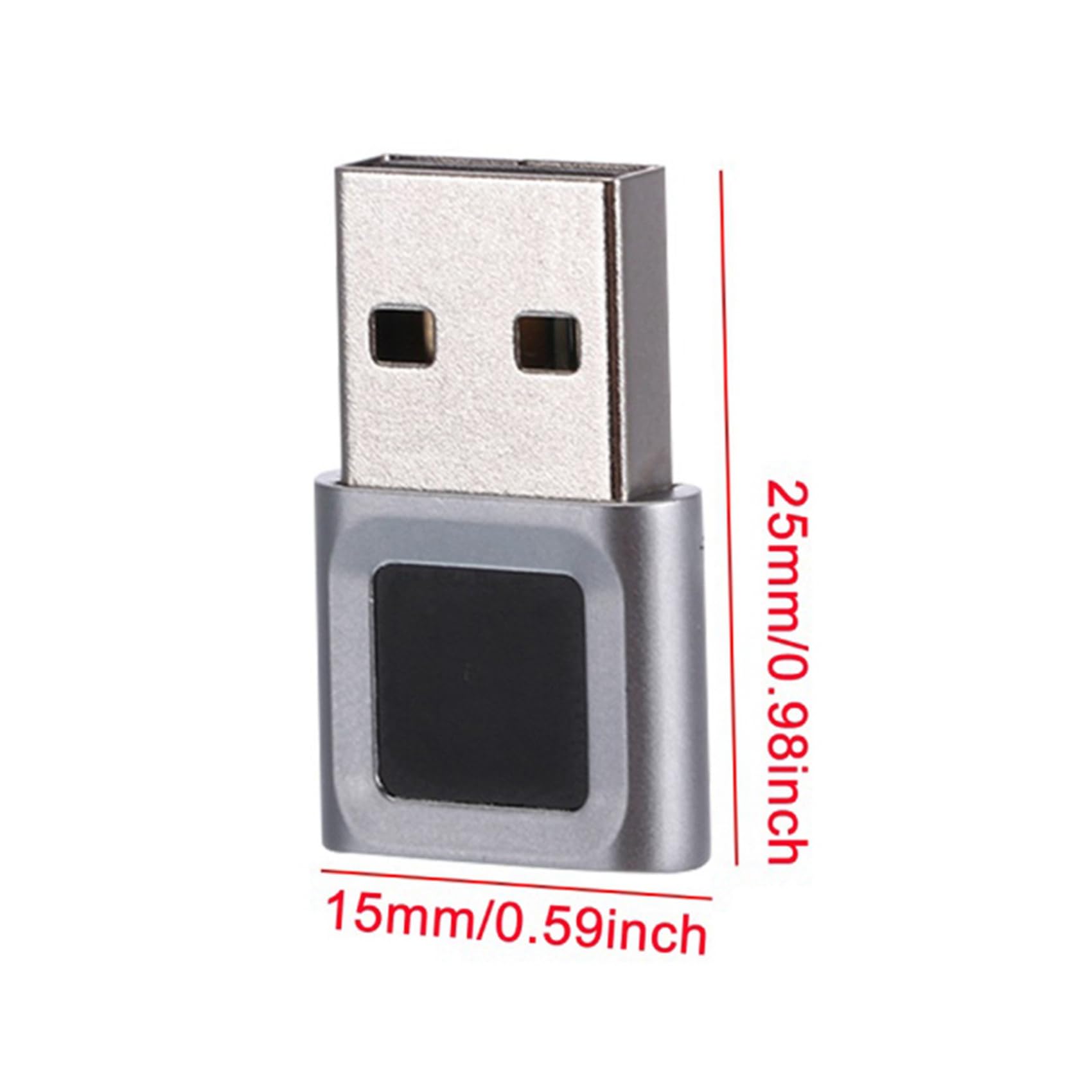 2X Mini USB Módulo Lector de Dactilares Dispositivo Escáner Biométrico para Windows 10/11/Hello Dongle Portátiles PC Llave de Seguridad USB