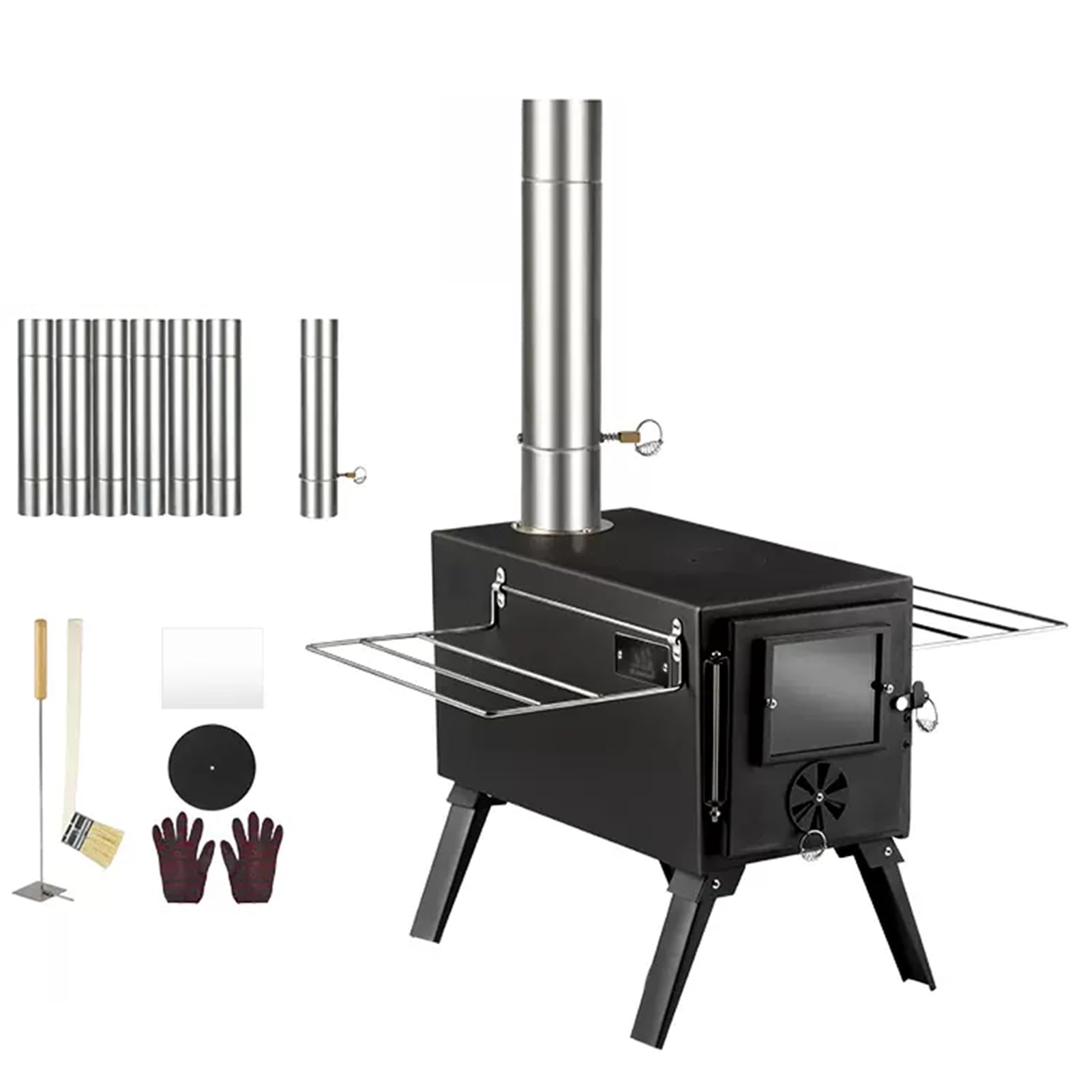 Poêle De Camping En Acier Inoxydable Mophorn De 80 Pouces, Poêle à Bois