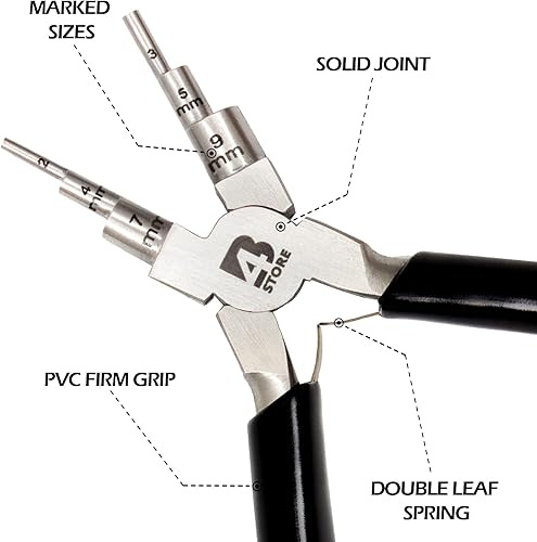 Miniatura 5 de 4BStore Alicates 6 en 1 para hacer fianzas con agarre de espuma extra, alicates de alambre para fabricación de joyas, mango de agarre cómodo, bucles