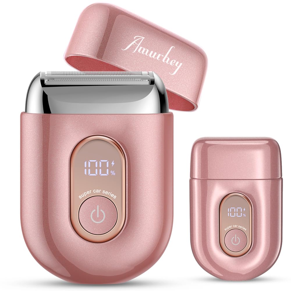 Afeitadora Eléctrica Mujer Zona Íntima y Facial – Amurhey Rasuradora Mujer Zona Intima Recargable USB-C, Uso Húmedo y Seco, IPX7 Impermeable, Mini Maquinilla Afeitar