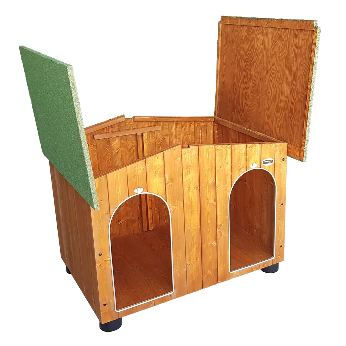Acquista in Fabbrica Cuccia in Legno per Cani da Esterno 2 Tendine Omaggio MADE IN ITALY Misura Alano mod. Oasi – Doppio Ingresso