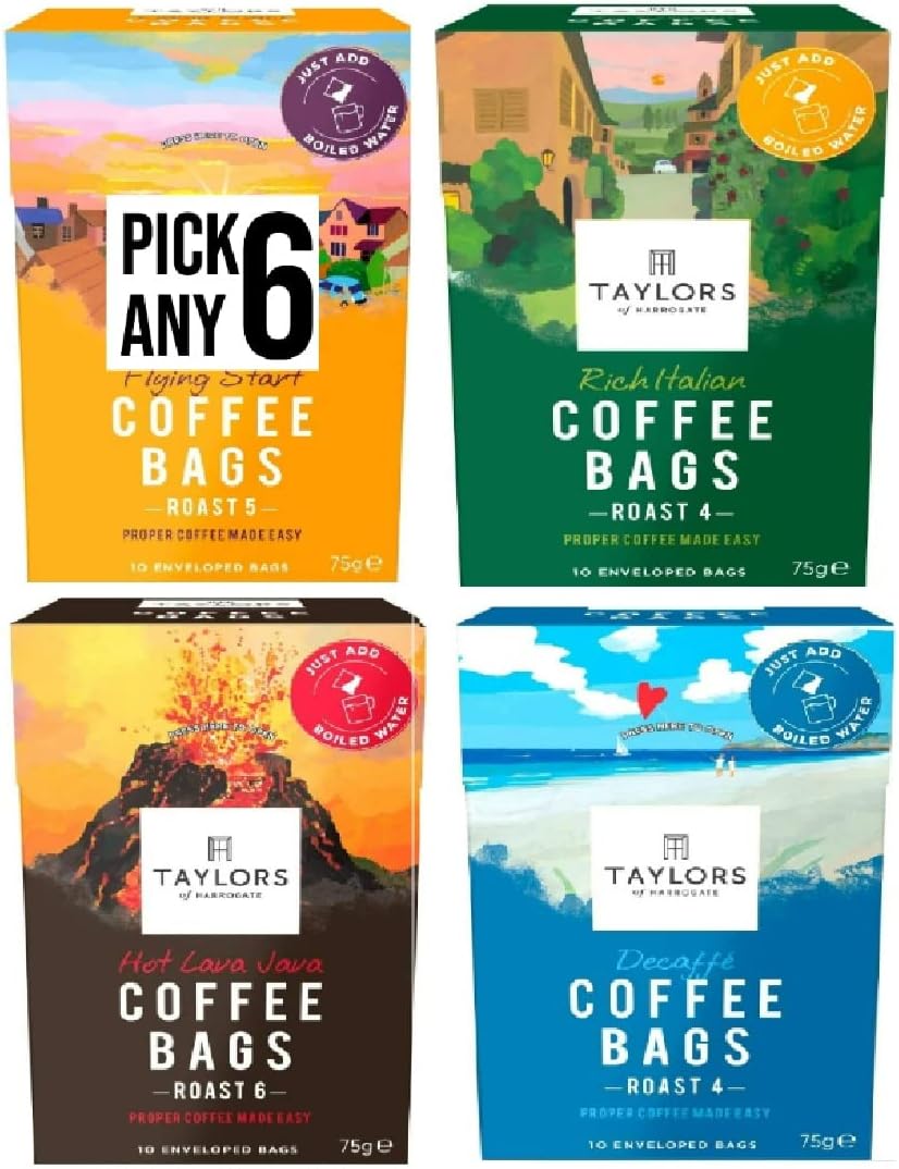 Taylors of Harrogate Coffee Bags (Each Pack 10 Bags). Pick Any 6 from 4