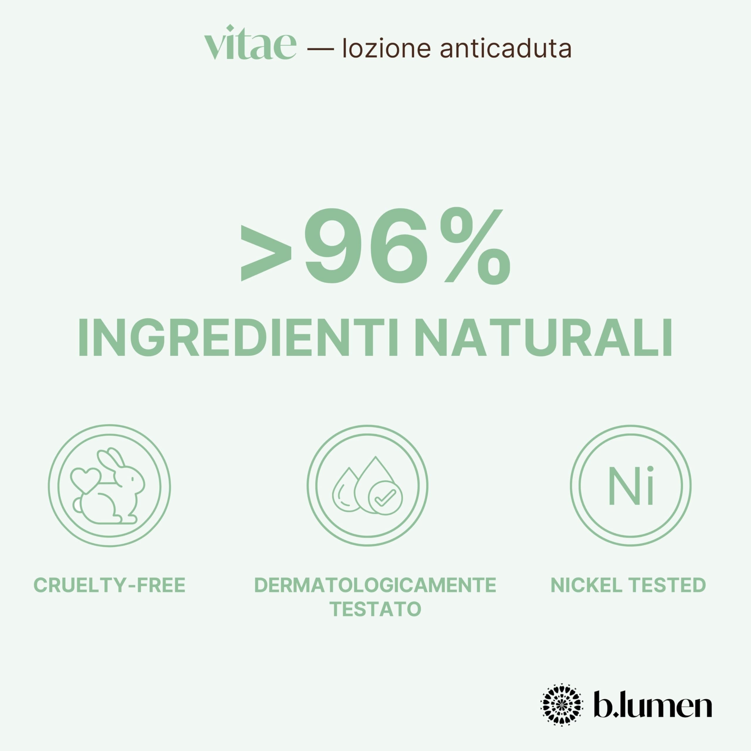 B.lumen Vitae Lozione Anticaduta Capelli Uomo Donna – Trattamento Rinforzante e Energizzante – Stimola la Ricrescita dei Capelli – Made in Italy, 100 ml